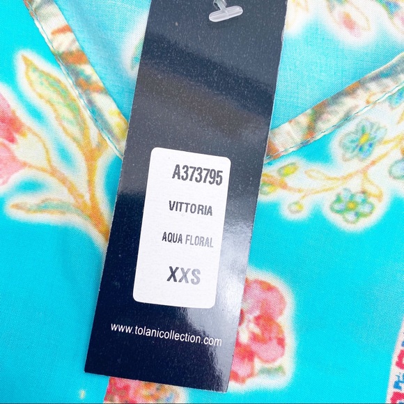 Anthropologie X Tolani Collection Patchwork Floral Boho Top Handkerchief Hem - Picture 11 of 12